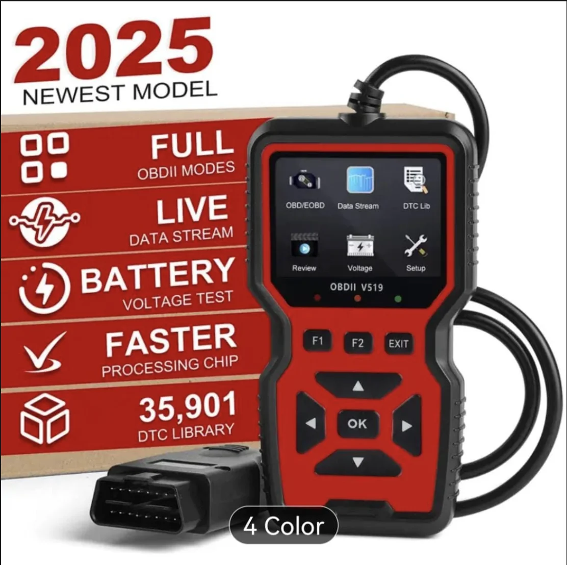 Escaner OBD2 V519 rojo